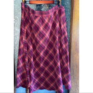 Plaid A-Line midi skirt